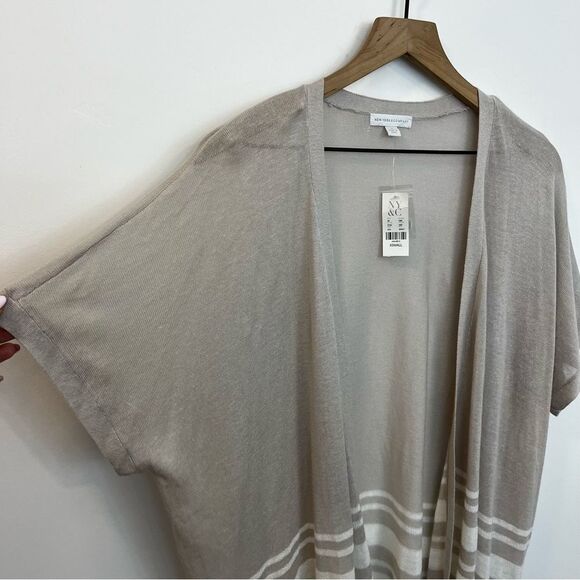 New York & Company NEW Short Sleeve Open Front Cardigan XS - Picture 2 of 12